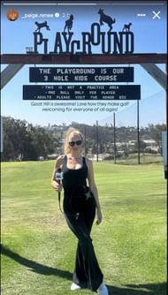 Paige Spiranac rocks an all-black look at the Grass League final round (Image via Instagram @_paige.renee)